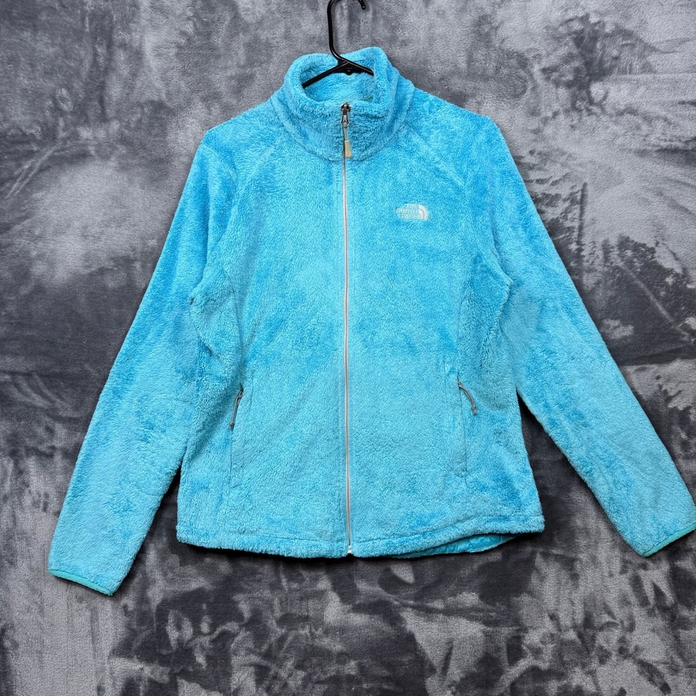 The North Face Osito Fleece Jacket Womens Medium Blue Full Zip Soft Warm Coat